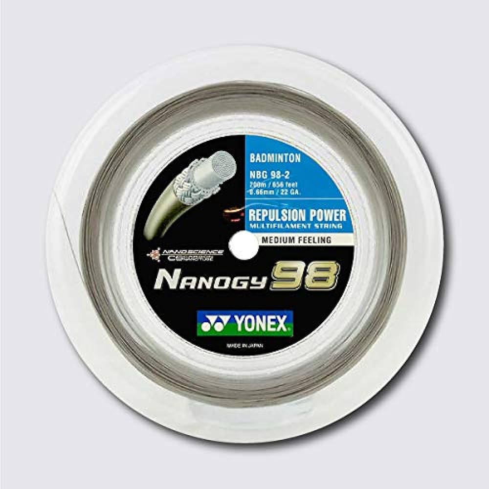 Yonex Nanogy 98 200m Badminton String (Silver Grey)