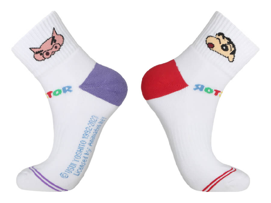 VICTOR x CRAYON SHINCHAN SK-410CS JD Sport Socks [Purple/Red]