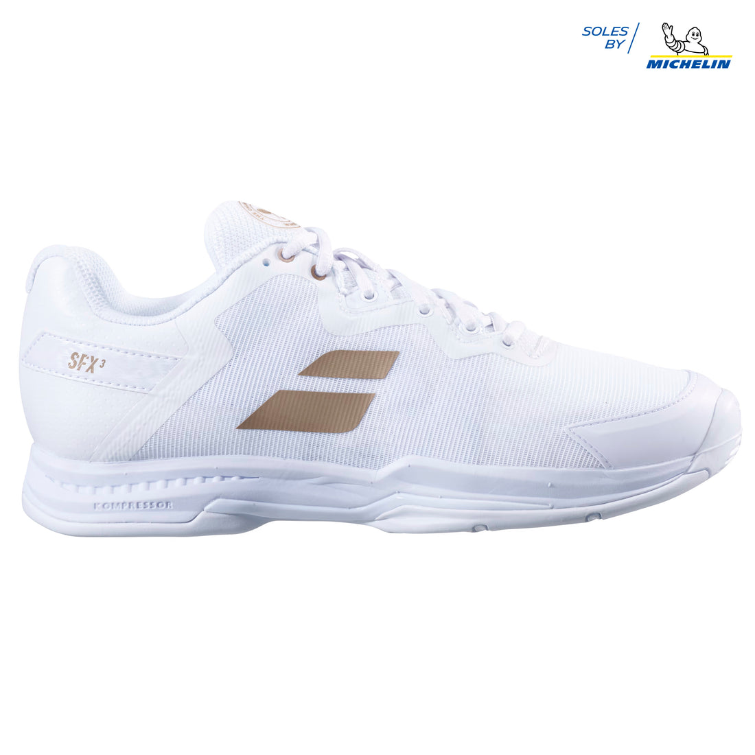 Babolat SFX3 All Court Wimbledon Women Tennis Shoes [White/Gold]