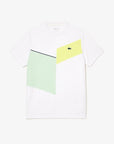 Lacoste TH1797-51 Men's Regular Fit Tennis T-shirt [White/Flashy Yellow/Green/Navy Blue]